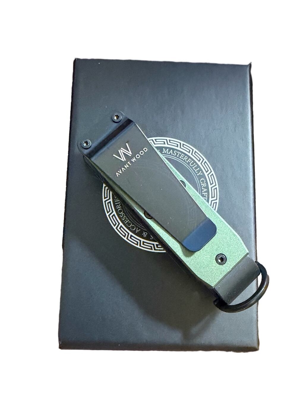 Avant Wood Key Organizer Green Aluminum EDC Key Holder Money Clip